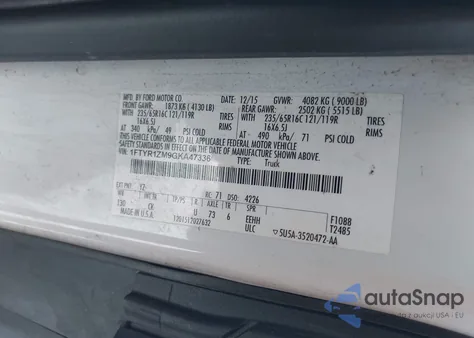 2016 Ford Transit-250 z USA, uszkodzony, nr VIN 1FTYR1ZM9GKA47336